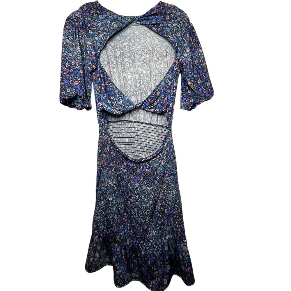 Sandro Pinelle Blue Floral Dress - Size 38 - Picture 4 of 15